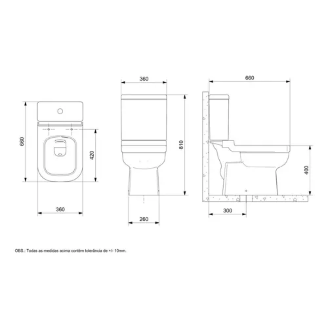 BACIA ELITE BEIGE P/CX ACOPLADA KIT COMPLETO
